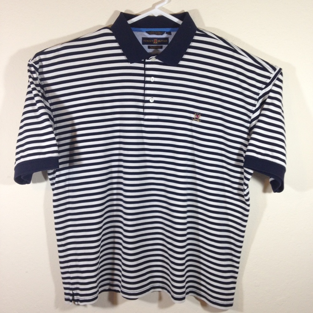 Vintage 90s Tommy Hilfiger Golf Polo Striped Shirt